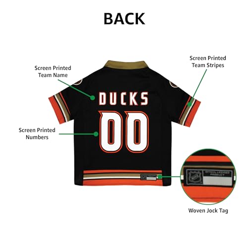 NHL Anaheim Ducks Jersey for Dogs & Cats, Large. - Let Your Pet Be A Real NHL Fan! by Pets First - Used condition - Image 4