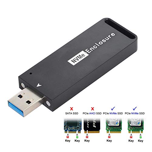 cablecc USB 3.1 Gen2 10Gbps Caja Externa para NVME PCI-E M-Key miniatura 4
