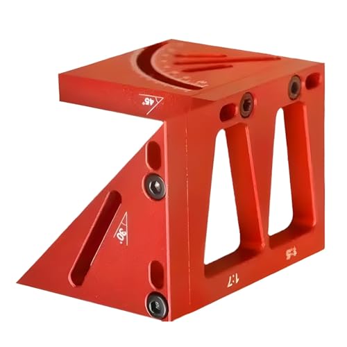 Regla medidora aluminio 3D multiángulo 1.8 in roja miniatura 1