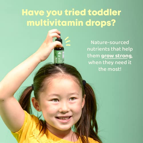 Toddler Multivitamin Liquid Drops From Herbs, Daily Greens Multi Kids Vitamin Drops, Immune Support And Overall Health, Superfood Vitamin 2 Year Old & Up With Fast Absorption, Vegan - 60 Servings #TOP7
