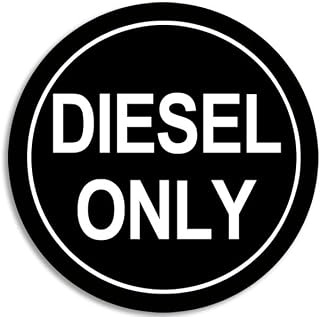 Round Black Diesel Only Sticker (Automotive Decals, Safety Diesel Fuel Tank Vinyl, Stickers for Cars, Trucks, Fuel Tanks, and 18 Wheelers (3 inch)
