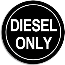 Round Black Diesel Only Sticker (Automotive Decals, Safety Diesel Fuel Tank Vinyl, Stickers for Cars, Trucks, Fuel Tanks, and 18 Wheelers (3 inch)