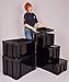 Really Useful Kunststoff-Aufbewahrungsbox recycelt robust stapelbar 64 Liter, Schwarz, 440 x 710 x 310 mm