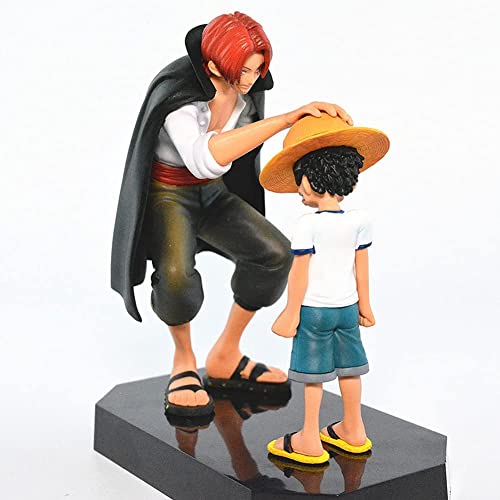 Anime Luffy Figure, One Piece Figure Shanks Touching Luffy Figure Anime Action Figure Collection Statue Doll Toy Gift #TOP2