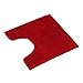 Produktbild WohnDirect Badematte 45x45cm MIT WC Ausschnitt | Rot - rutschfest & Waschbar - Badezimmerteppich zum Set kombinierbar, Badvorleger, WC Garnitur, Badteppich