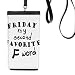 English Word Design Friday My Second Favorite Phone Wallet Purse Hanging Mobile Pouch Black Pocket