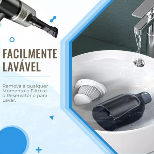 Aspirador Portátil Automotivo Potente Recarregável Premium, RILEWA