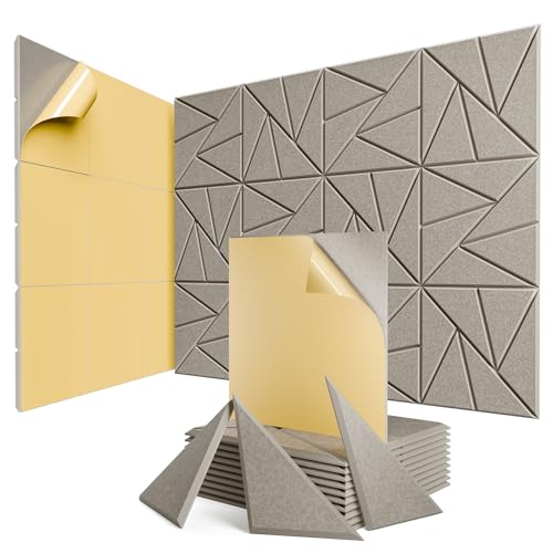 Image of 12 Pack Self-Adhesive Acoustic Panels, Sound Proof Foam Panels for Walls