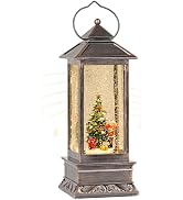Amazon.com: 12 Inch Snow Globe Christmas, Glitter Lighted Lantern with ...