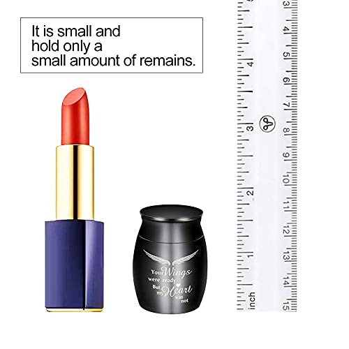 Small Keepsake Urns for Human Ashes 1.57 Inch Mini Cremation Urns for Ashes Stainless Steel Memorial Ashes Holder-Your Wings were Ready, But My Heart was Not - Thumbnail 6