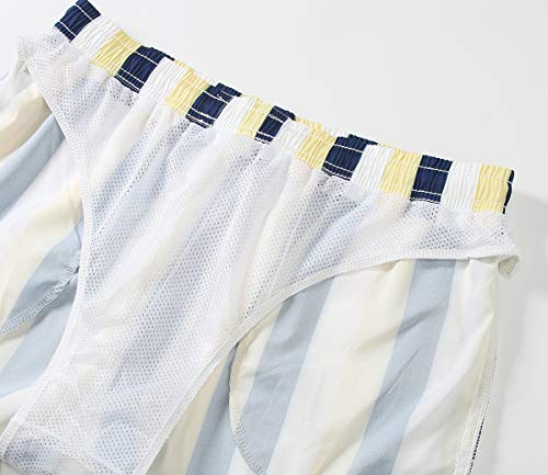 Janmid Mens Slim Fit Quick Dry Swim Shorts Swim Trunks Mens Bathing Suits With Mesh Lining Stripes M #TOP2