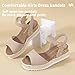 Hehainom Girls Wedge Sandals Platform Shoes Little Big Kid Nude Nubuck Summer Girls Heels Size 3 Dress Shoes