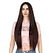 K’ryssma 99j Ombre Lace Front Wigs for Women Long Natural Straight Black to Burgundy Synthetic Wig with Deep Parting L Part Lace Wig 20 inches
