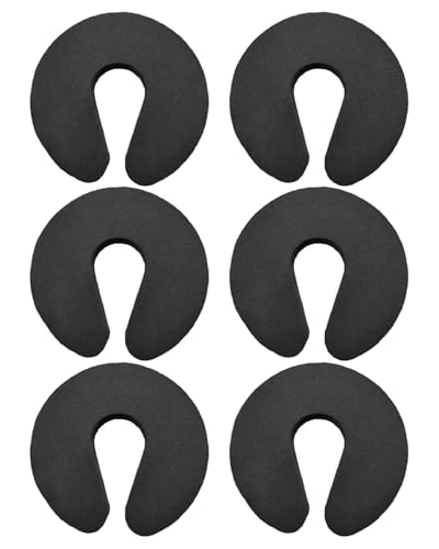 YUUSIKCO Pack of 6 Door Clamp Protectors, Door Stopper Door Clamp Protection, Door Stop, Door Handle Door Protection, Children Baby, Door Stopper Foam Protection, Black