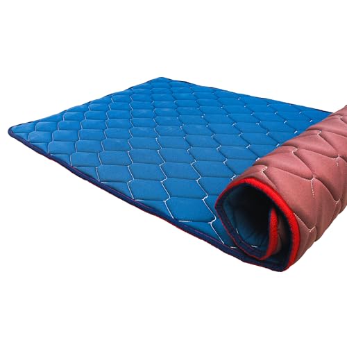 Image of Coir On Slim PU Foam Foldable Foam Mattress, Compact 1-Inch Roll Up Mattress, Portable Light, Comfort Knitted Fabric, Soft+Durable Bed Mattress, Reversible Gadda for Floor - Queen