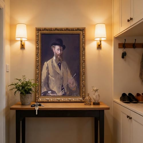 Toile Edouard Manet Autoportrait avec palette pour bureau - 5