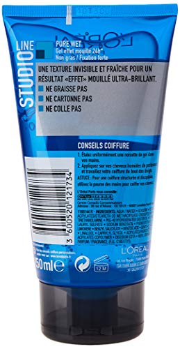 L'Oréal Paris Studio Line Styling-Gel mit Nasseffekt – Pure Wet – 150 ml – Ansicht 2