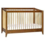 Babyletto Sprout 4-in-1 Convertible Crib with Toddler Bed Conversion Kit in Chestnut / Natural, Greenguard Gold Certified