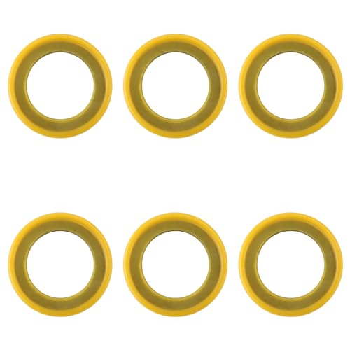 Image of PEUTIER 6pcs 26-830749 Gearcase Drain Plug Seal Washer Gaskets, Lower Unit Grease Gaskets Washer Drain Plug Seal Gearcase Lube Screw Compatible with Mercury Marine /Mercruiser, Yellow