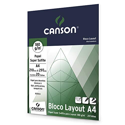 Bloco layout liso A4 180g - com 20 folhas - Canson 3 41-uU0R28KL