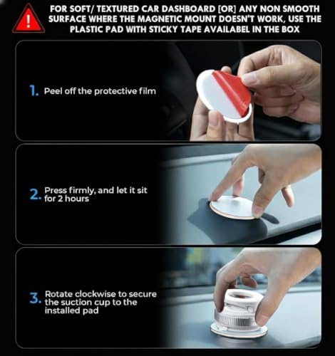 Image of RIGGEAR Vacuum Magnetic Phone Holder, 360 Foldable Car Mount, White