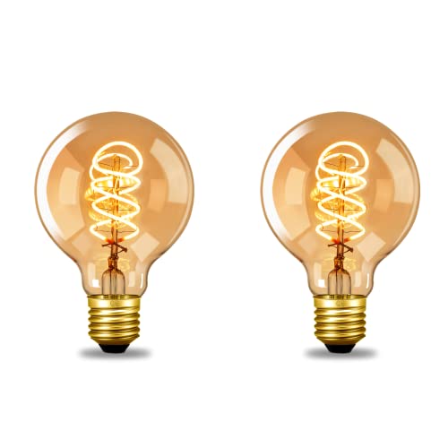 NUODIFAN Edison Vintage Glühbirne E27, Led Retro Glühbirne Dimmbar 4W LED Lampe Warmweiß 2700K Led Leuchtmittel Ideal für Nostalgie und Retro Beleuchtung im Haus Café Bar