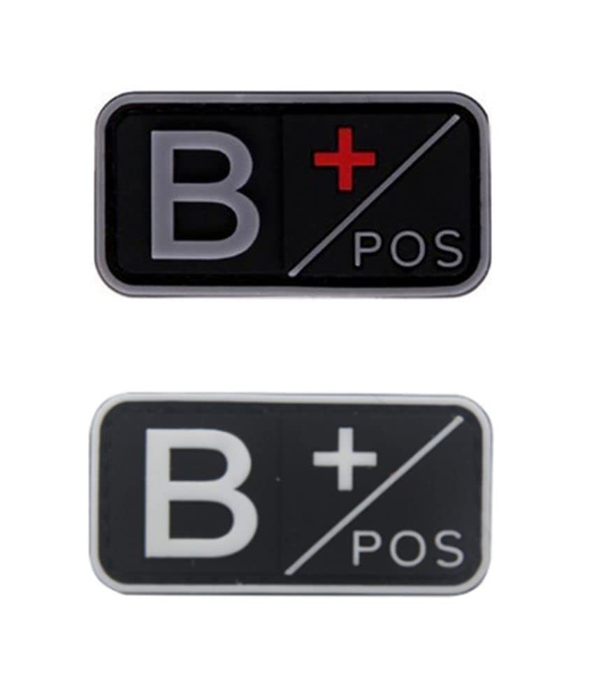OSdream Tactical Blood Type Group Morale PVC Compatible with Type B Positive Small Patches Badges Appliques (Compatible with Type B Positive)