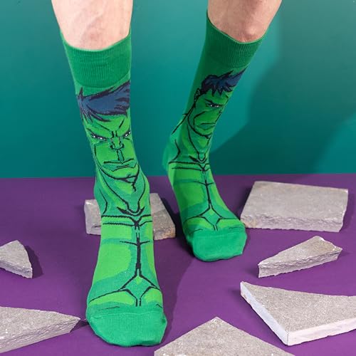 SocksXpress Marvel Men’s Crew Socks Gift Box|Pack of 8 Pairs |Calf-Length|100% Officially Licensed Avengers Superhero Combo|Combed Cotton Comfort, Durable Fit|Bold Fan-Favourite Character Designs