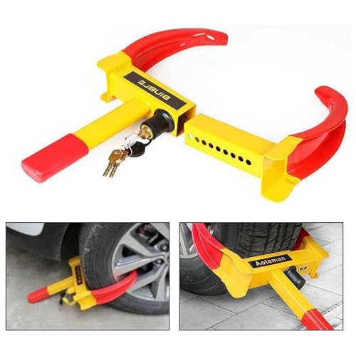 Holdfiturn Heavy Duty Wheel Clamp - Car Security Antitheft Locking Device for Caravans Cars Vans and Trailers with Keys - Image 5