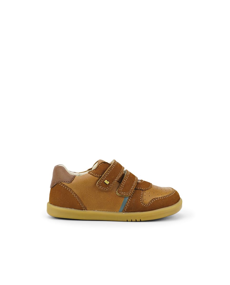 Bobux I-Walk Riley - Camminatori - Scarpe in Pelle per Bambini con Doppi Cinturini a Strappo (Caramel + Toffee, Sistema Taglie Calzature EU, Bimbo (0-5 Anni), Numero, Media, 26)