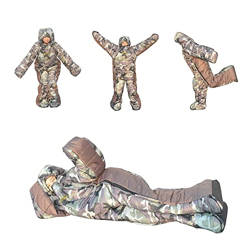 Bolsa de Dormir Usable para Adultos 3 Temporadas Camuflaje XL miniatura 6