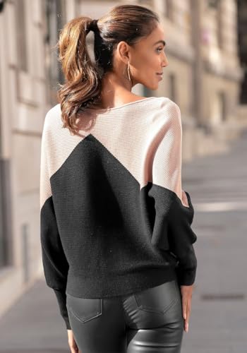 LASCANA Women's Color Block Ribbed Knit Sweater - Stylish Warmth for Effortless Everyday Fashion3