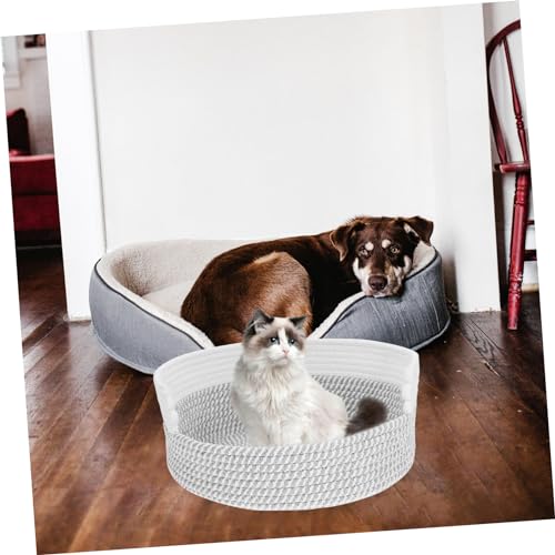 VANZACK Fio De Algodão Rattan Ninho De Gato Cama De Gatos Camas De Gato Pequeno Filhote De Cachorro
