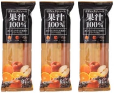 夏の定番！ まとめ買い スティックジュース ポッキンアイス 果汁１００％ ８本入り×３袋