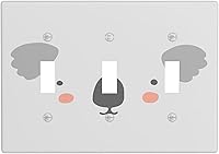 Vista 53 de Cubierta de interruptor de luz dúplex de elefante de dibujos animados de 1 banda, cubiertas de enchufe, placa frontal decorativa para receptáculo