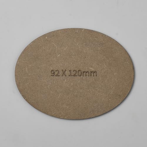 BENECREAT 20 placas de madera de densidad media ovaladas, 120 x 92 mm, 2,5 mm de grosor, placas de madera sin tratar para manualidades, grabado, pintura, decoración del hogar