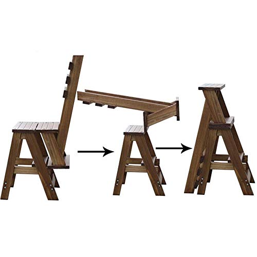 Taburete de escalada DASHADAO de madera maciza con 4 escalones plegables 6