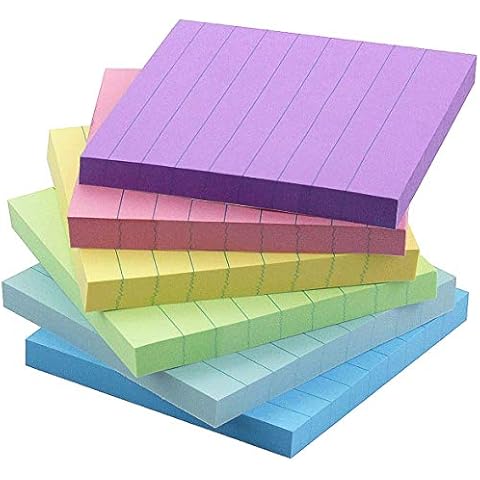 Early Buy 4x4 Lined Sticky Notes with 6 Pastel Color Self-Stick Notes 6 Pads/Pack, 70 Sheets/pad Cover