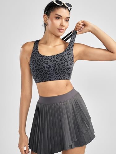 Image of RUNNING GIRL High Impact Sports Bras for Women - Scoop Neck Strappy Sports Bra High Support Moulded Cup Workout Bra