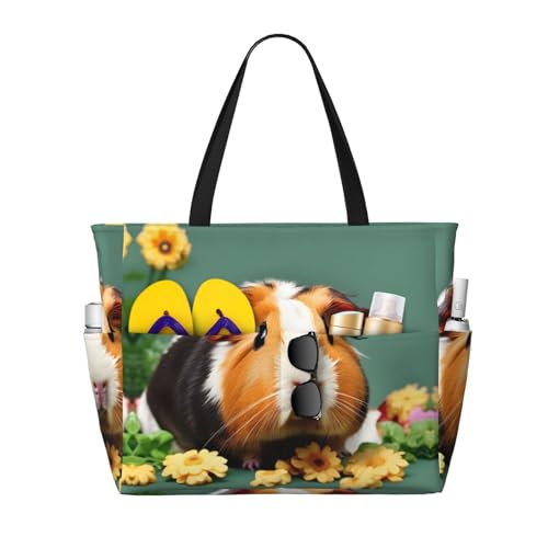 Grand sac fourre-tout de voyage imperméable imprimé cochons d'Inde