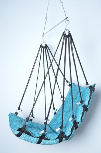 Image of JULJULIA Swing for Balcony Comfortable Cotton Swing Relaxing Jhula for Adults for Home Indoor Outdoor Hanging Seat for Apartment Patio Terrace Garden- 200 kg Weight Capacity - HVY Design Kay Blue
