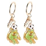 Hemobllo 2 piezas Llavero Forma de Guante de de Fútbol Colgante Decorativo Dorado para Mochila y Bolso Accesorio Deportivo Práctico