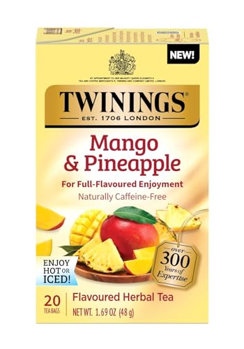 Twinings New Mango & Pineapple Herbal Tea Individually Wrapped Bags cover