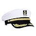 Captain Hat Nautical Hat Adjustable Captains Hat Yacht Captain Costume Navy Marine Admiral Hat for Halloween Costume Accessory