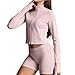 Girls Stand Collar Yoga Shirts Stretch Full Zip Athletic Casual Kids Long Sleeve Outerwear Jacket for 3-15 Years
