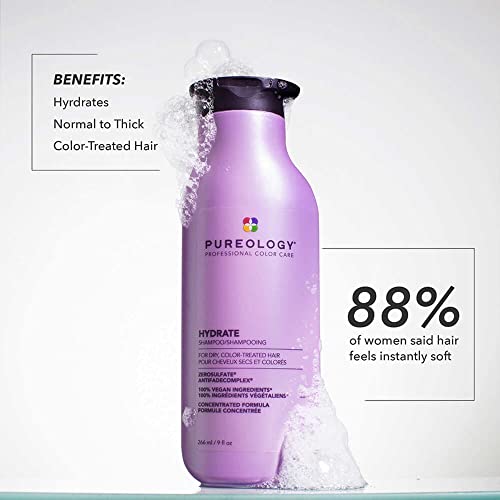 Pureology Hydrate Travel Size Bundle | For Medium to Thick Dry, Color Treated Hair | Sulfate Free | Vegan