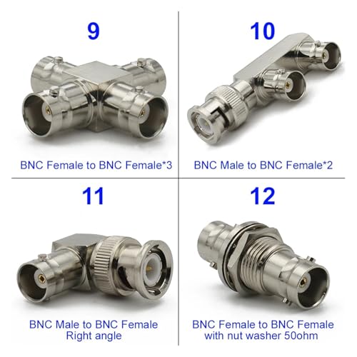 Conector BNC Q9 macho hembra divisor tipo T de 90 grados 4