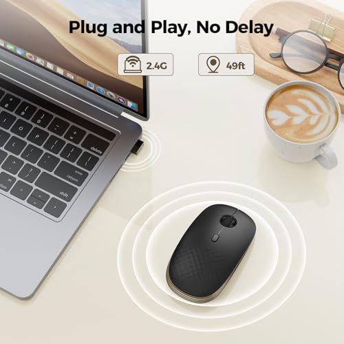 TECKNET Rechargeable Slim Portable Silent Computer 2.4 GHz Wireless Mouse - image 2