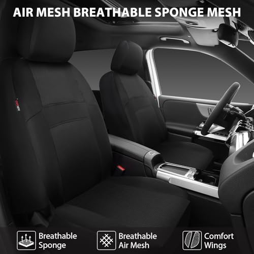 Image of CAR PASS 3D Air Mesh Car Seat Covers Two Front Seats Only, Universal Seat Covers for Car Fit SUV,Vans,Sedan,Trucks, Breathable Automotive Interior Seat Covers Airbag Compatible (Black)