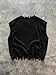 Verdusa Men's Cross Print Sweater Vest Y2k Ripped Sweaters Rave Sleeveless Knit Tops Streetwear Concert Outfits Black Medium